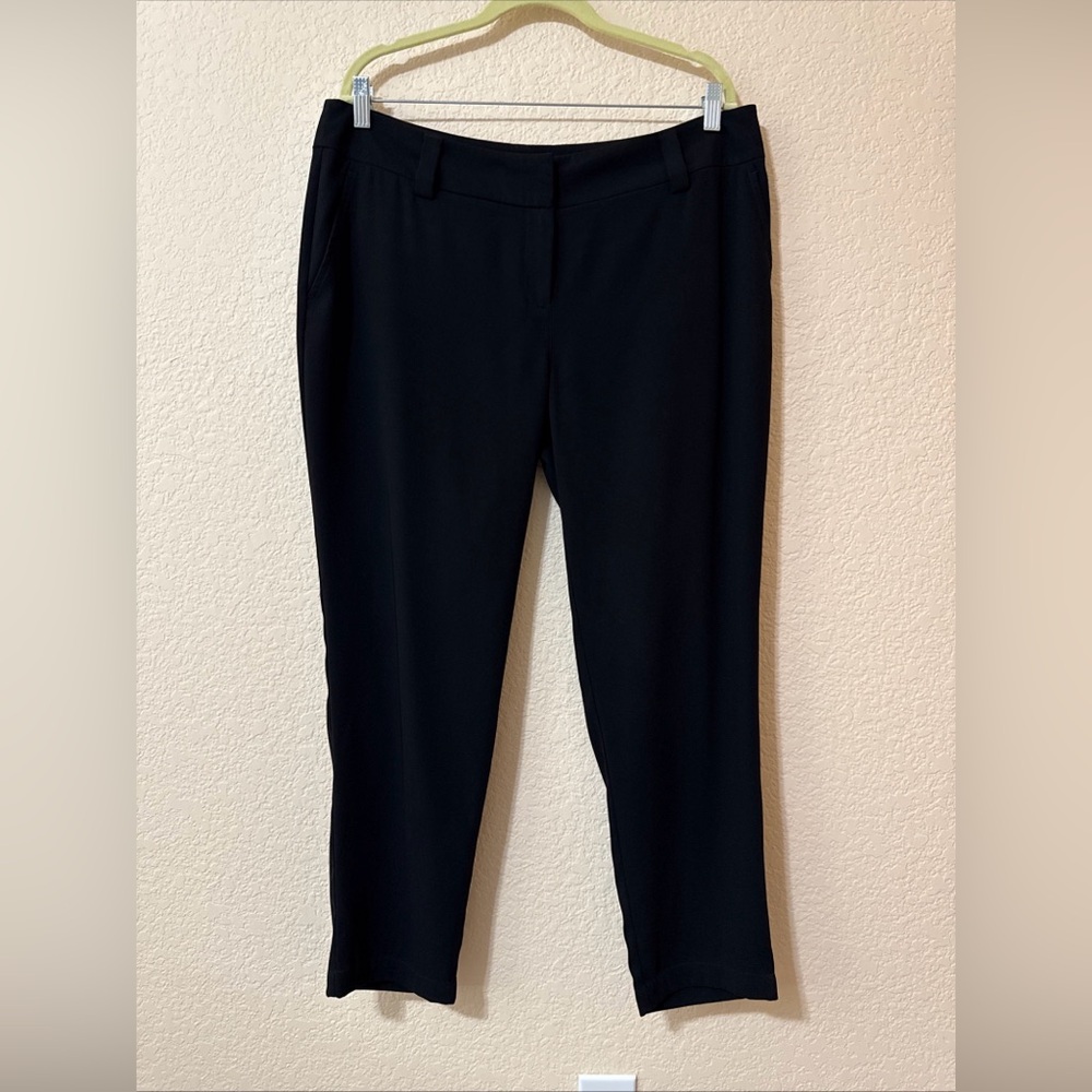 Eileen Fisher Women's Black Straight Dress Pants Stretch Trousers Sz L Classic
